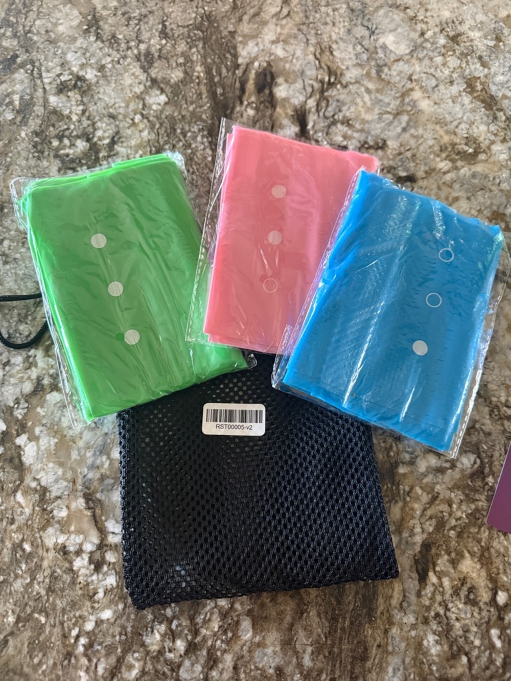 Resistance Loop Bands Set with Carry Pouch - Blue, Pink, Green